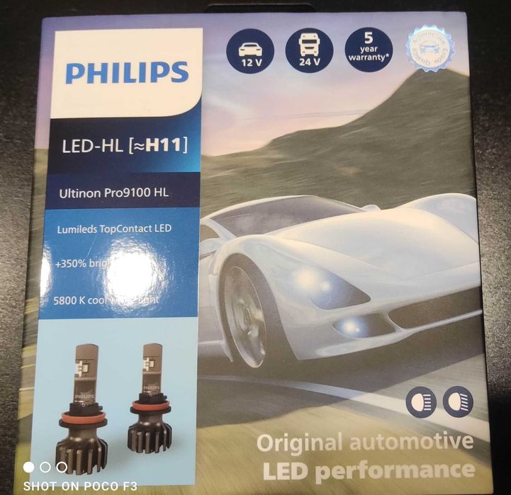 Żarówki LED-HL H11 Philips Ultinon Pro9100 HL nowy zestaw.