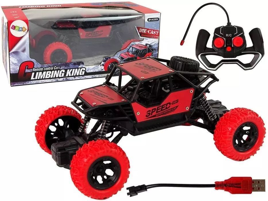Auto Terenowe R/C 1:18 zdalnie sterowane czerwone. Leantoys