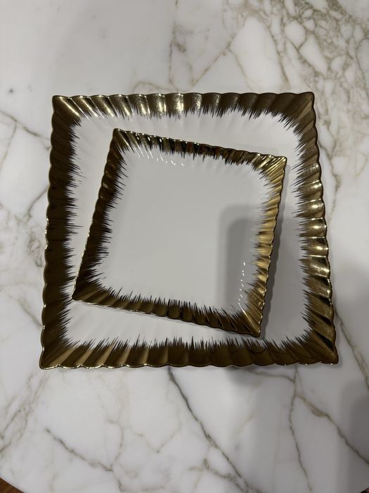 Великі тарілки білі золото