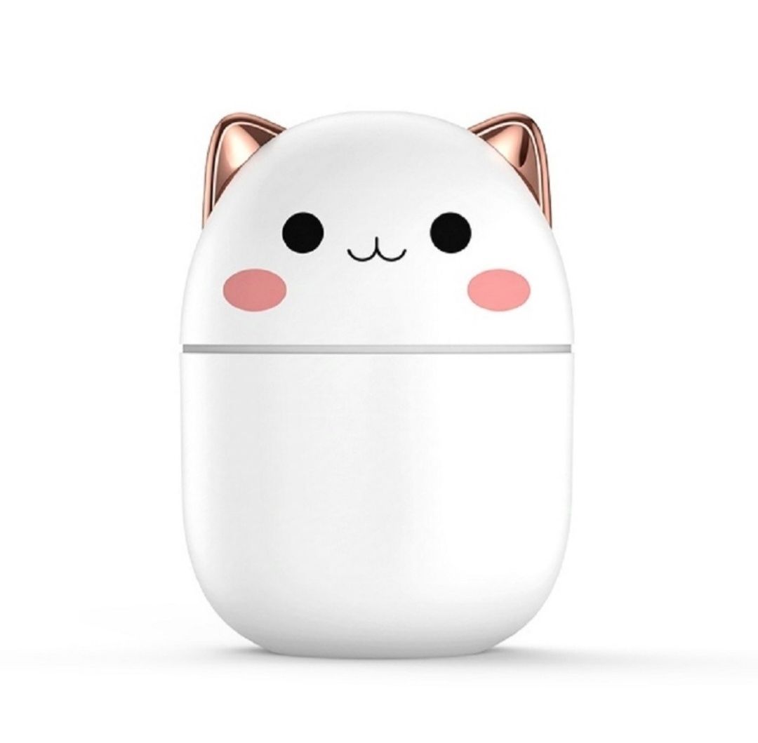 Mini nawilżacz powietrza i lampka nocna led kotka
