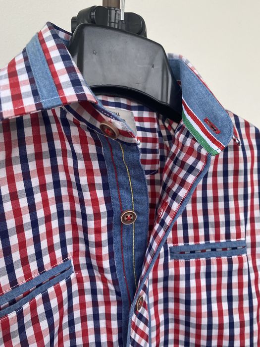 Koszula dla chłopca nowa 116 wzrost w kratkę czerwoną długi rękaw