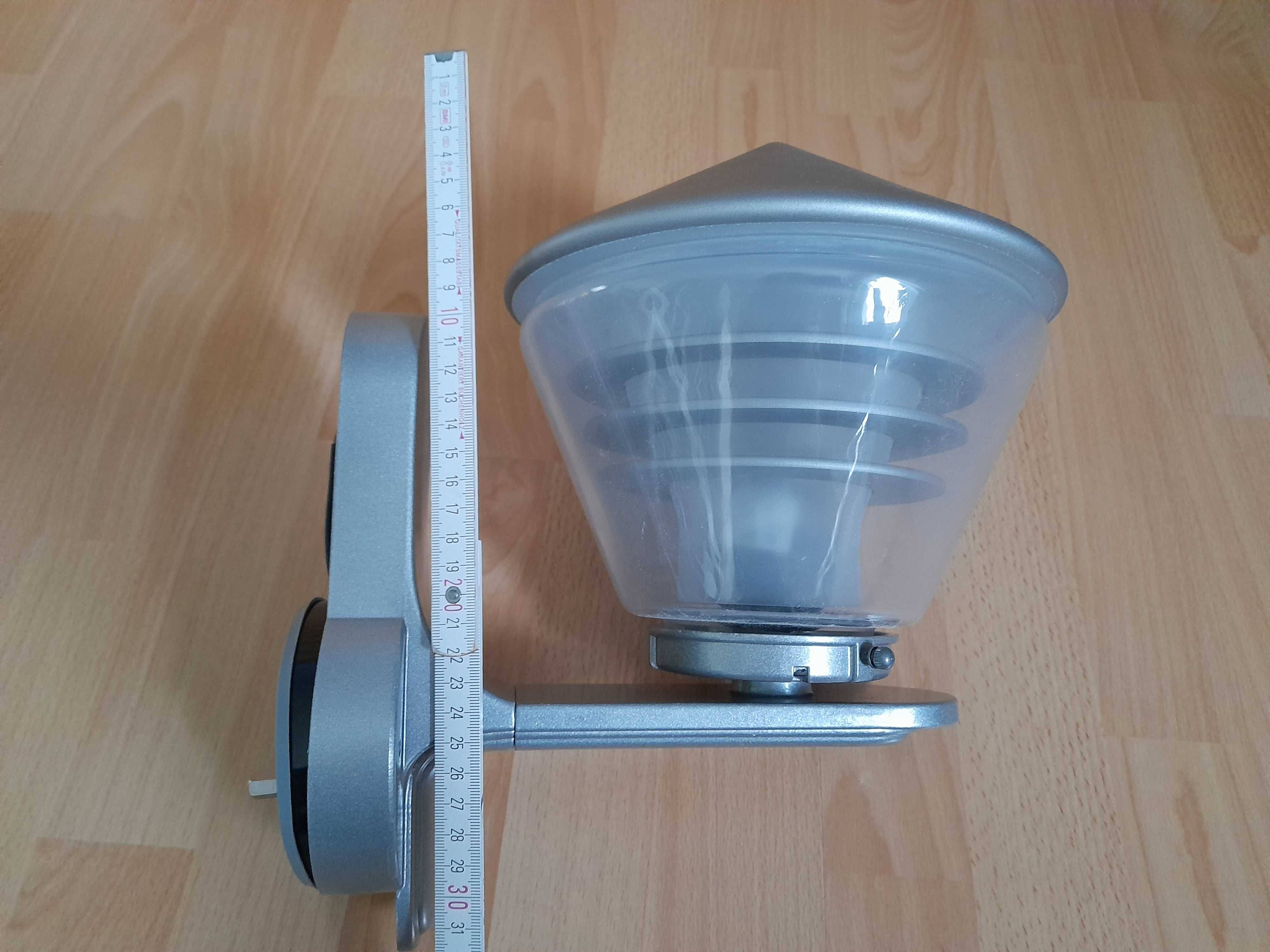 Lampa nowoczesny kinkiet zewnętrzny solidny stalowy szkło IP43