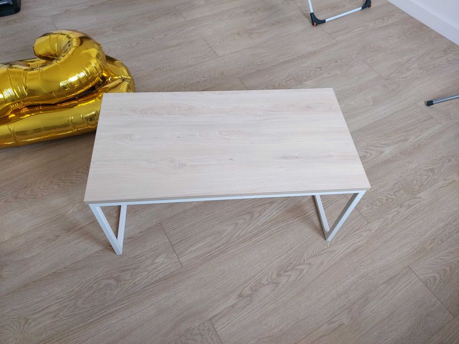 STOLIK KAWOWY biały / dąb