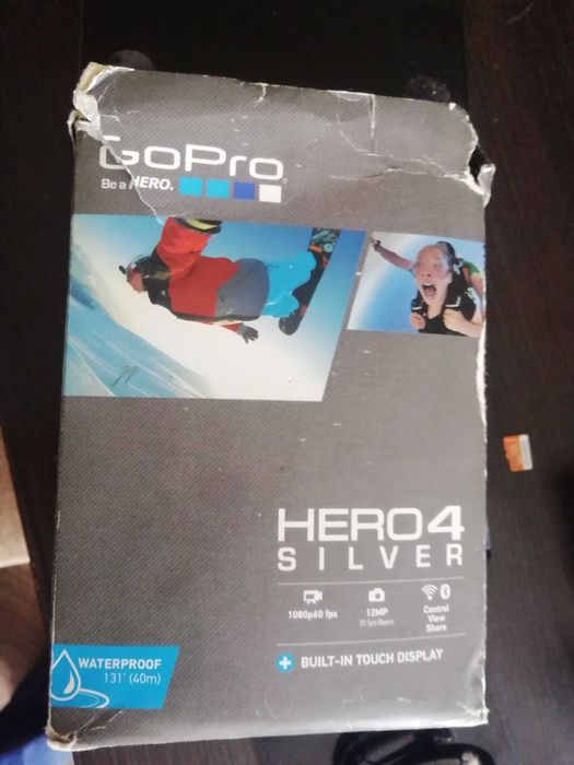 GoPro HERO 4 silver zestaw pęknięcie obudowy - sprawna!, pęknięcie