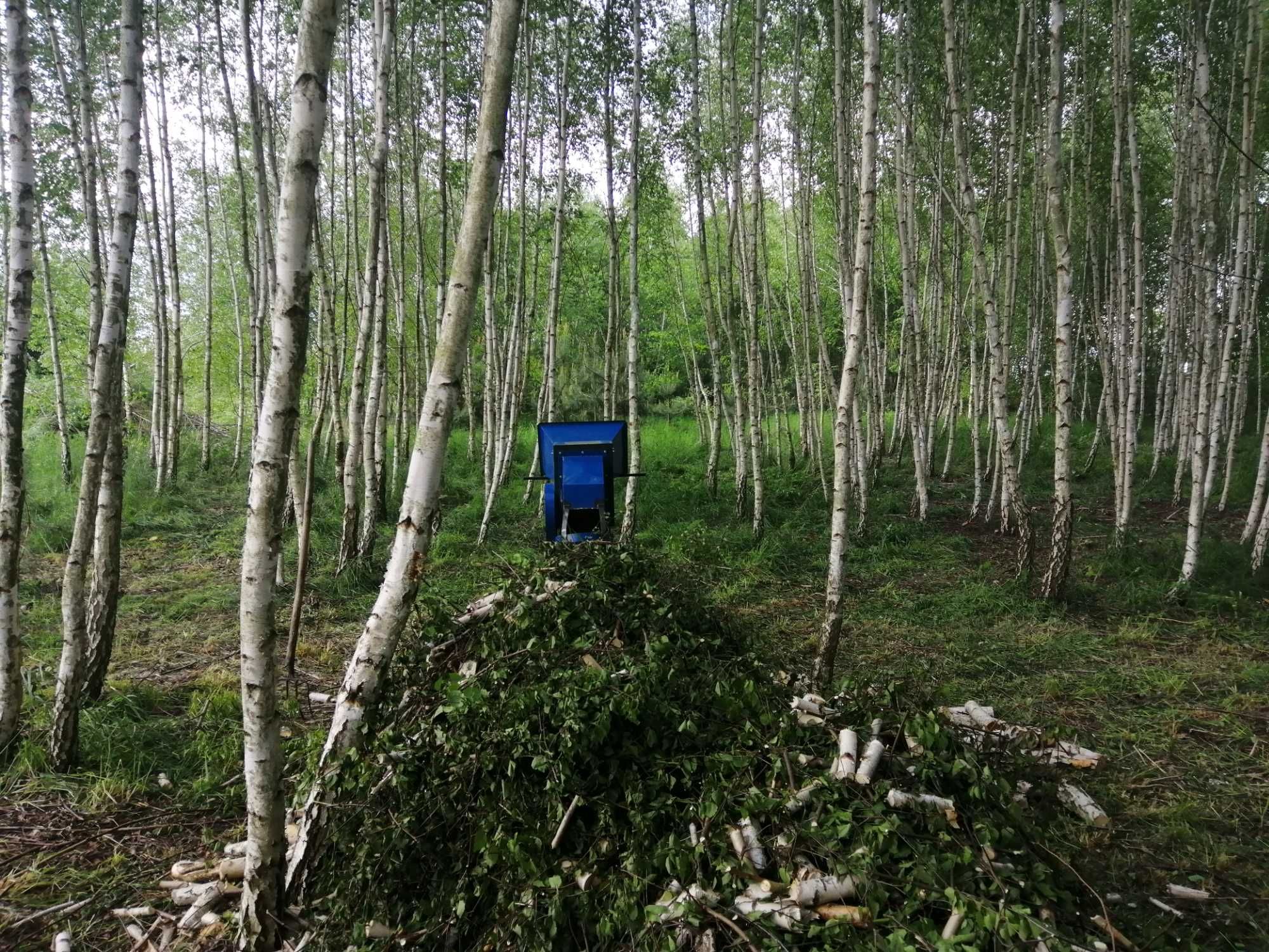 Rebak rebakowanie rozdrabnianie galezi na kawałki i na drobno