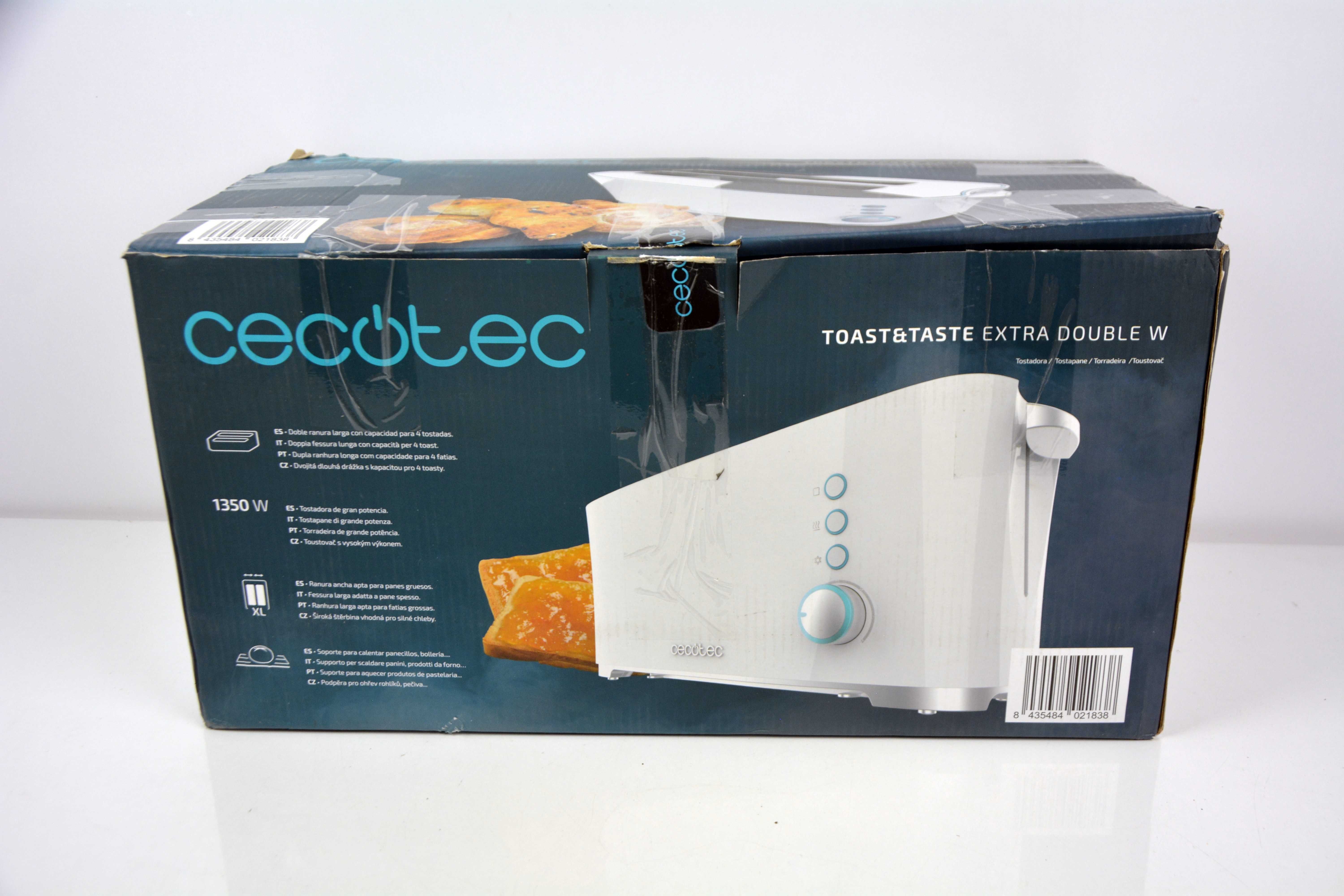 Toster Cecotec extra double w biały 1350 W