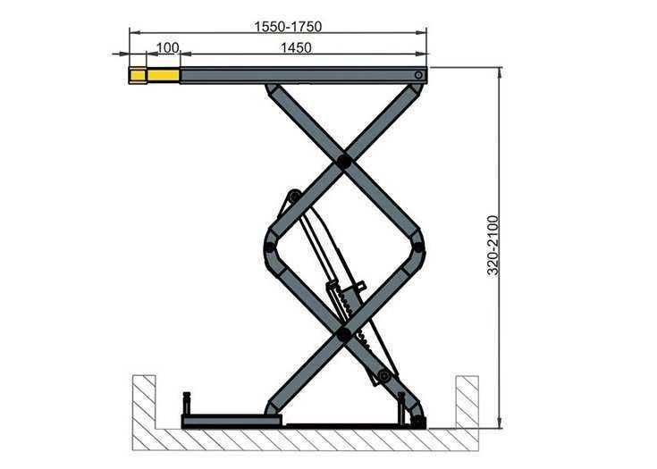 Podnośnik nożycowy Well Kraft MS podposadzkowy