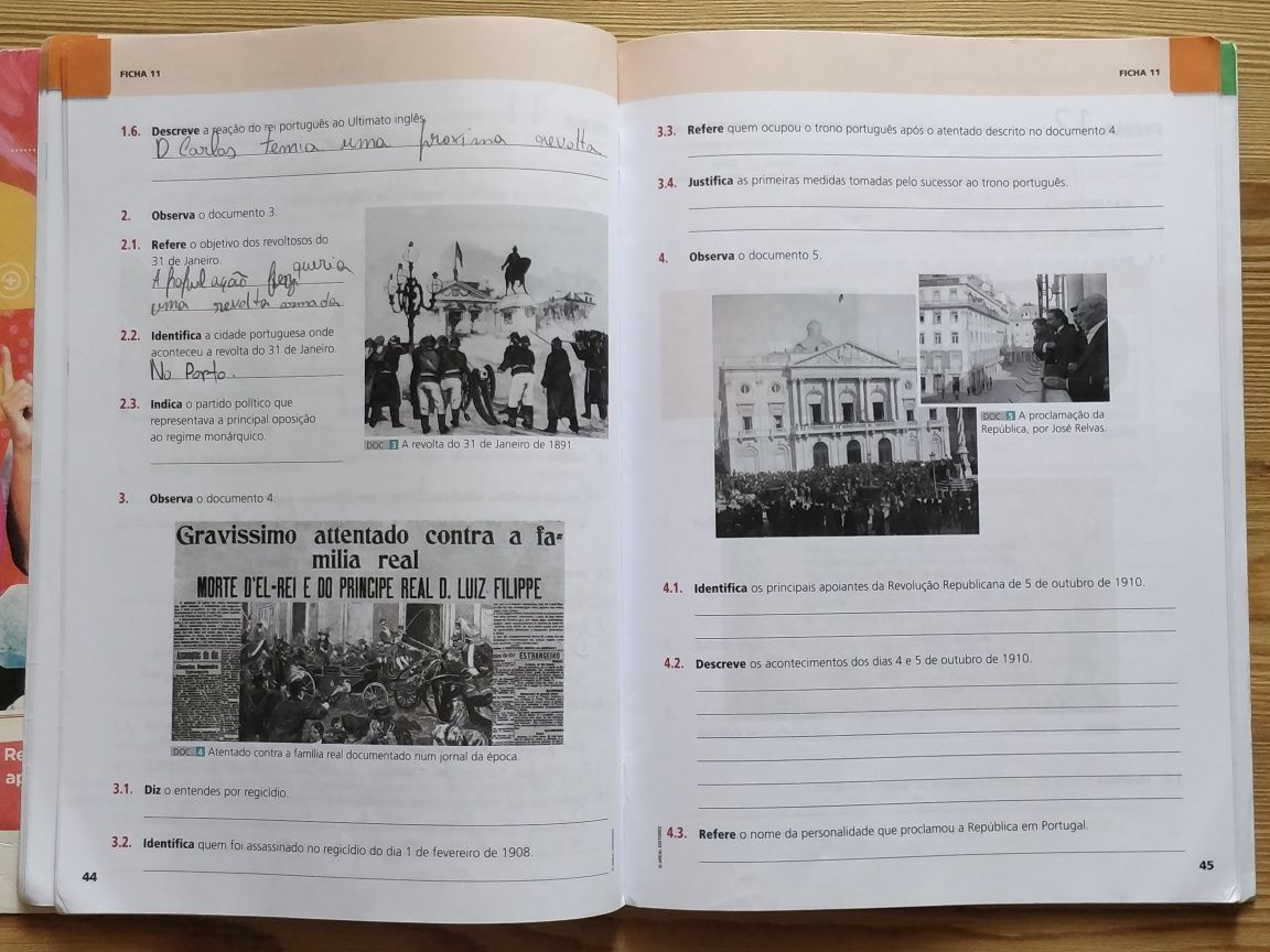 Livro escolar de actividades História e Geografia de Pt 6 ano