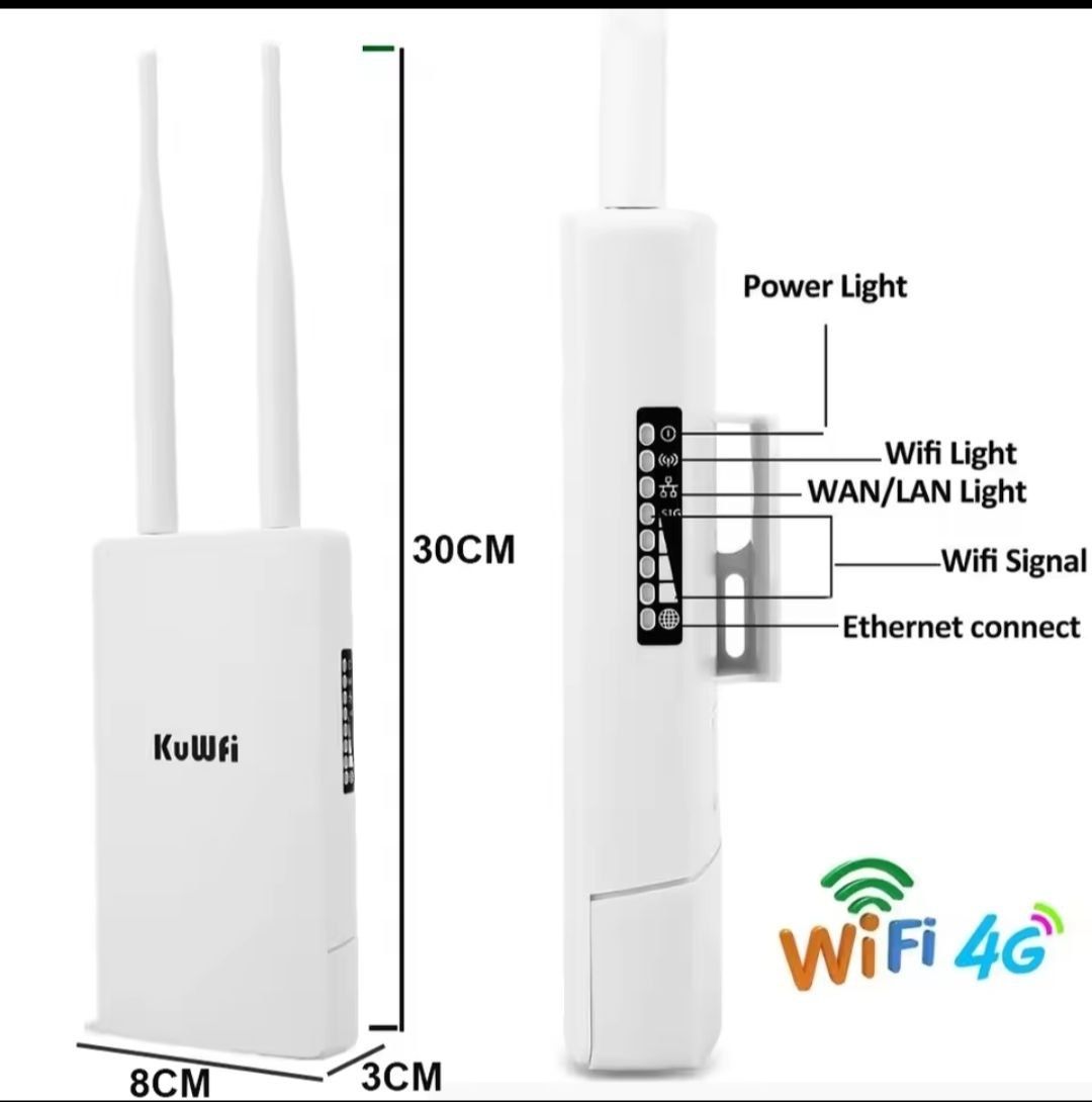 Модем KUWFI CPE 905 4G зовнішній маршрутизатор роутер 
Детальніше