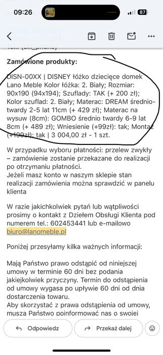 Podwojne lozko domek lano meble