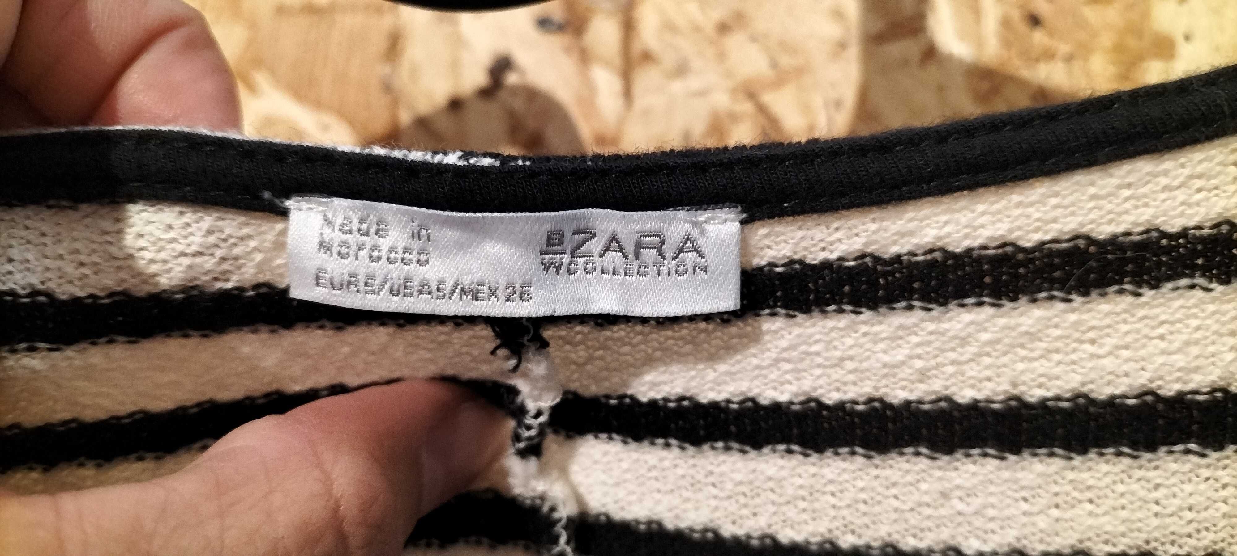 Vestido de riscas com manga 3/4 da zara