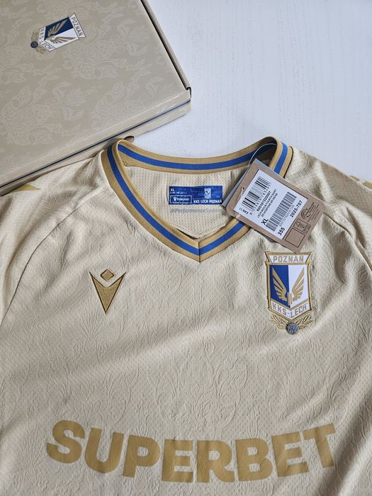 Koszulka Lech Poznań XL macron ISHAK 9 złota 4 komplet prezent święta