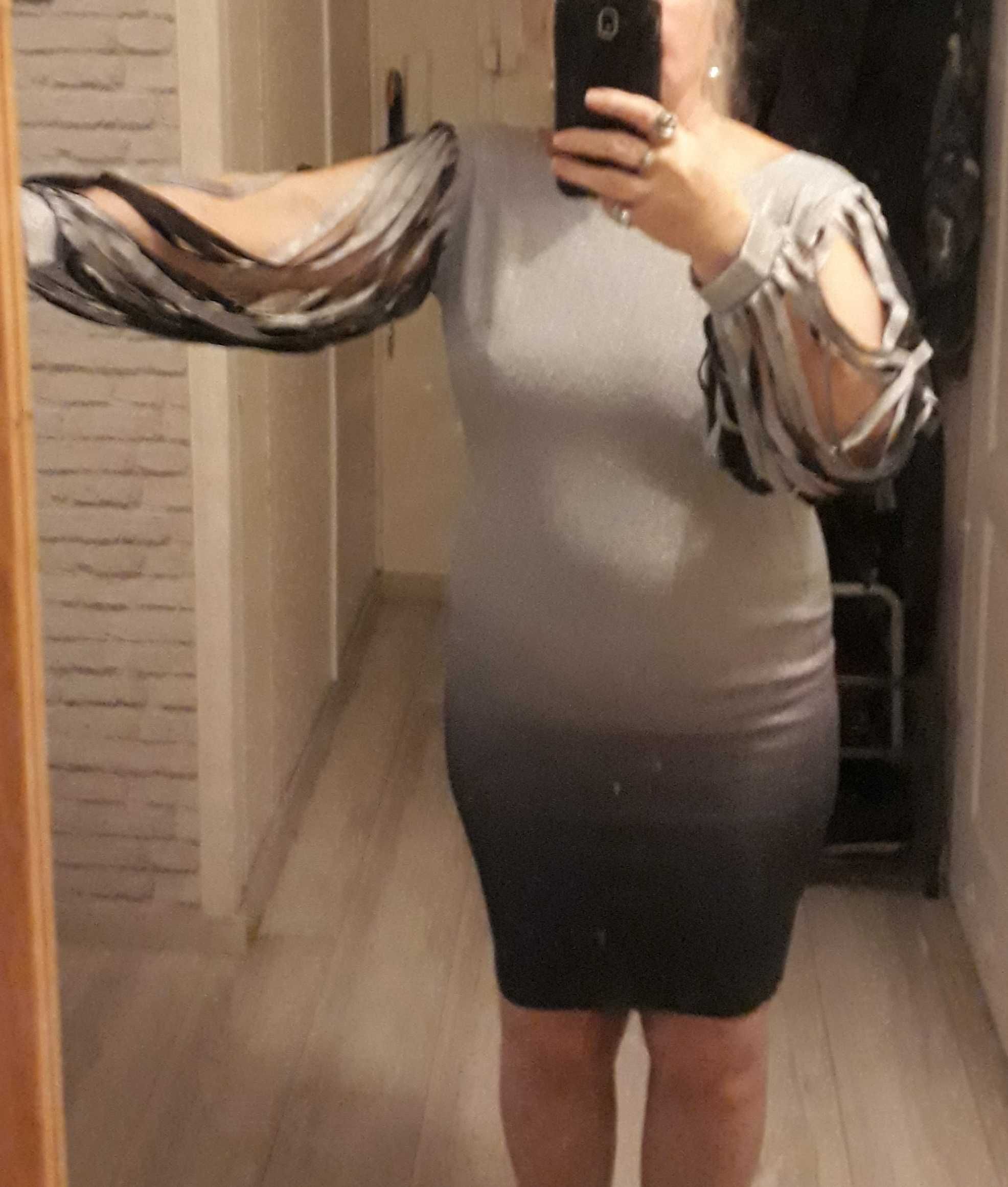 sukienka ombre srebrna