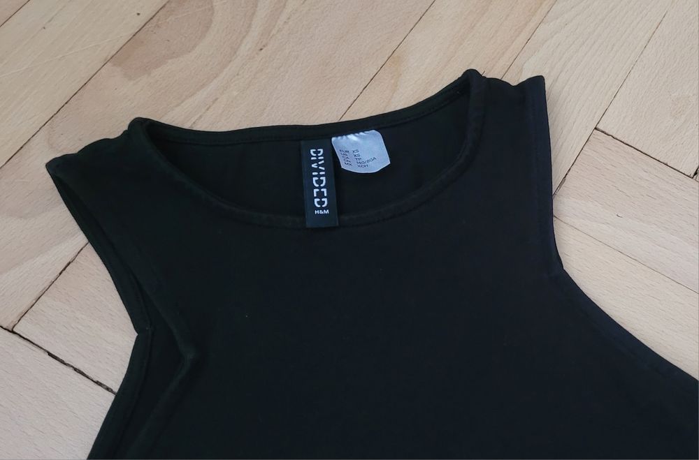Top damski czarny koszulka crop top H&M Rozmiar XS