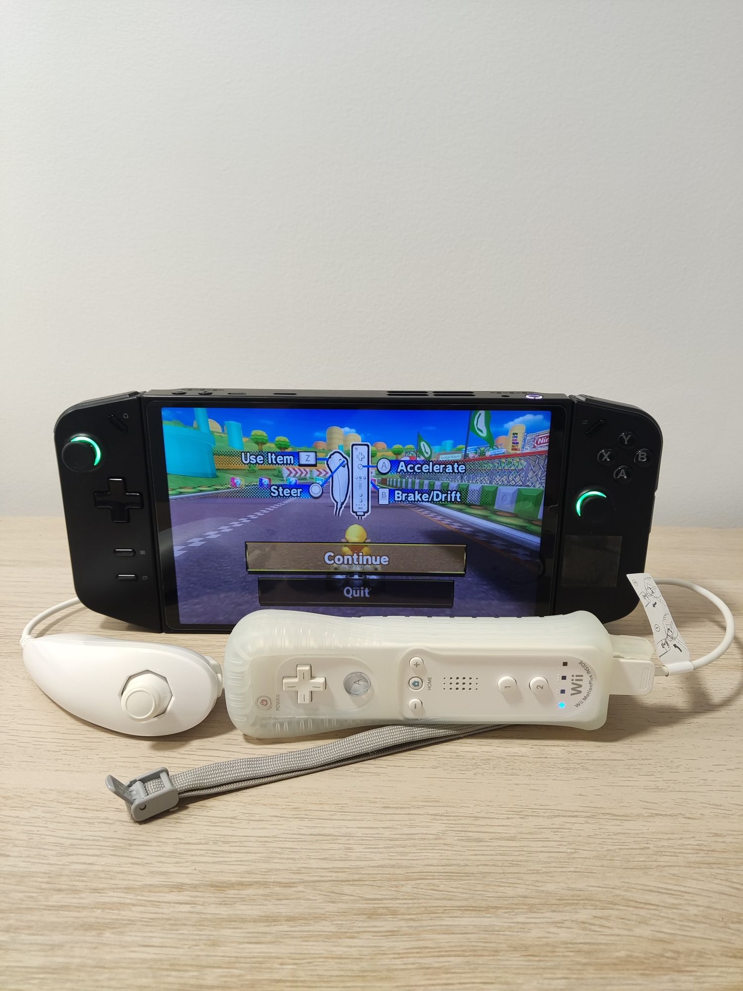 ORIGINAL Wii Remote Motion Plus + Nunchuk branco/ comando Wiimote