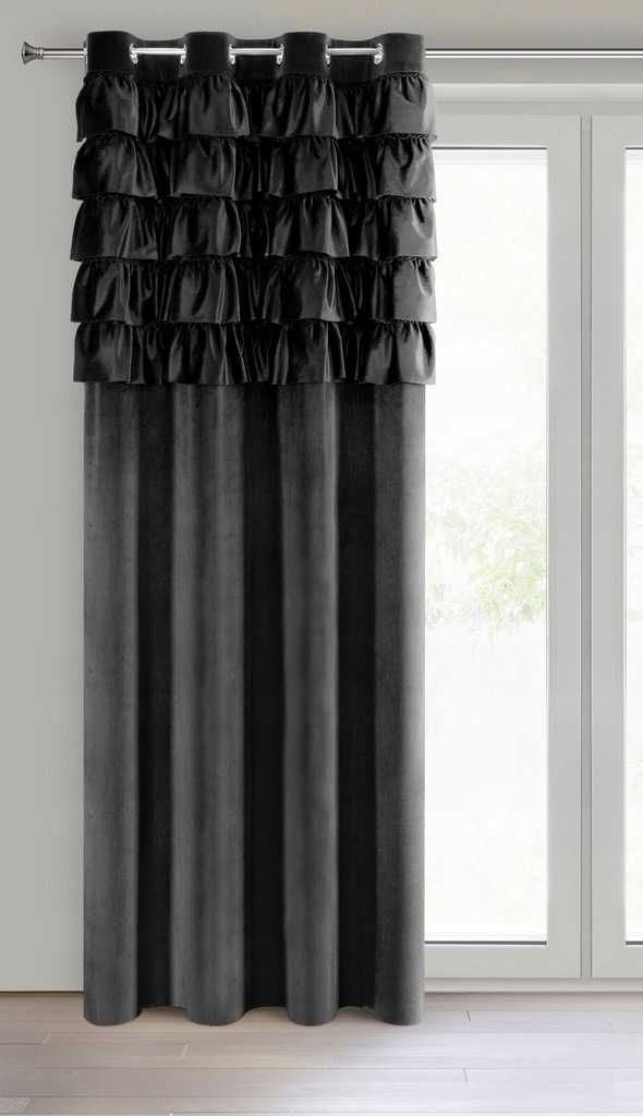 zasłona gotowa AURA 140 X 250 CM CZARNY