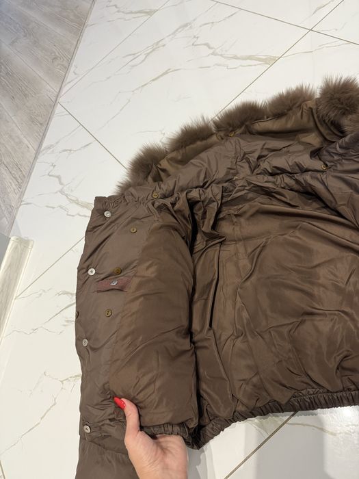 Жіноча трендова куртка,біо пух,натуральне хутро