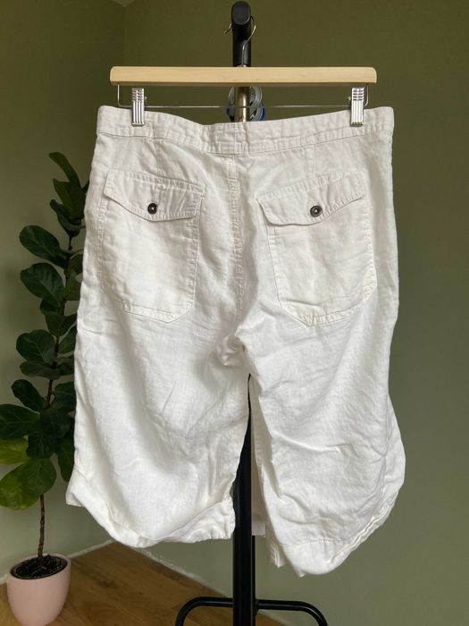 Lniane białe szorty