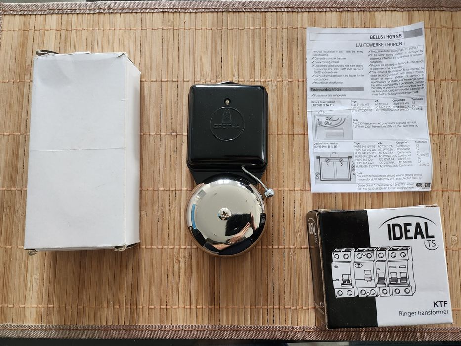 Dzwonek Grothe czarny loft