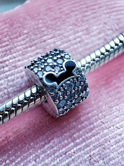 Charms zawieszka srebro 925 klips uszy Myszki Miki i Minnie