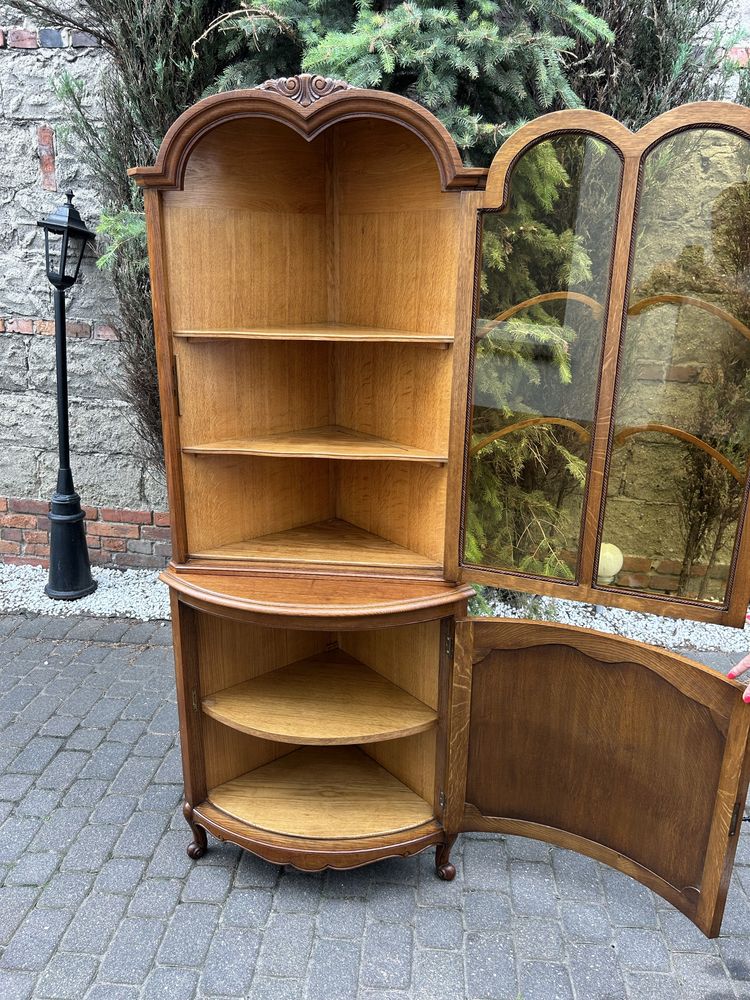 Stylowa Witryna Ludwikowska Narożnikowa Kredens Ludwik Biblioteka