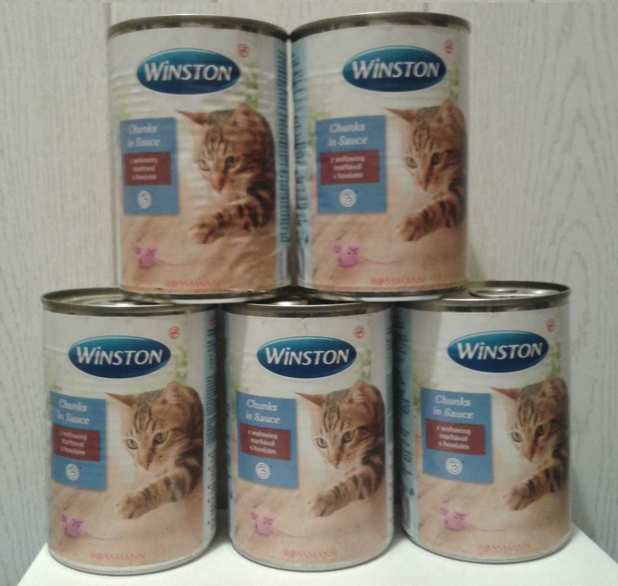 Winston Karma dla kotów bez cukru z WOŁOWINĄ puszka 5 x 400g