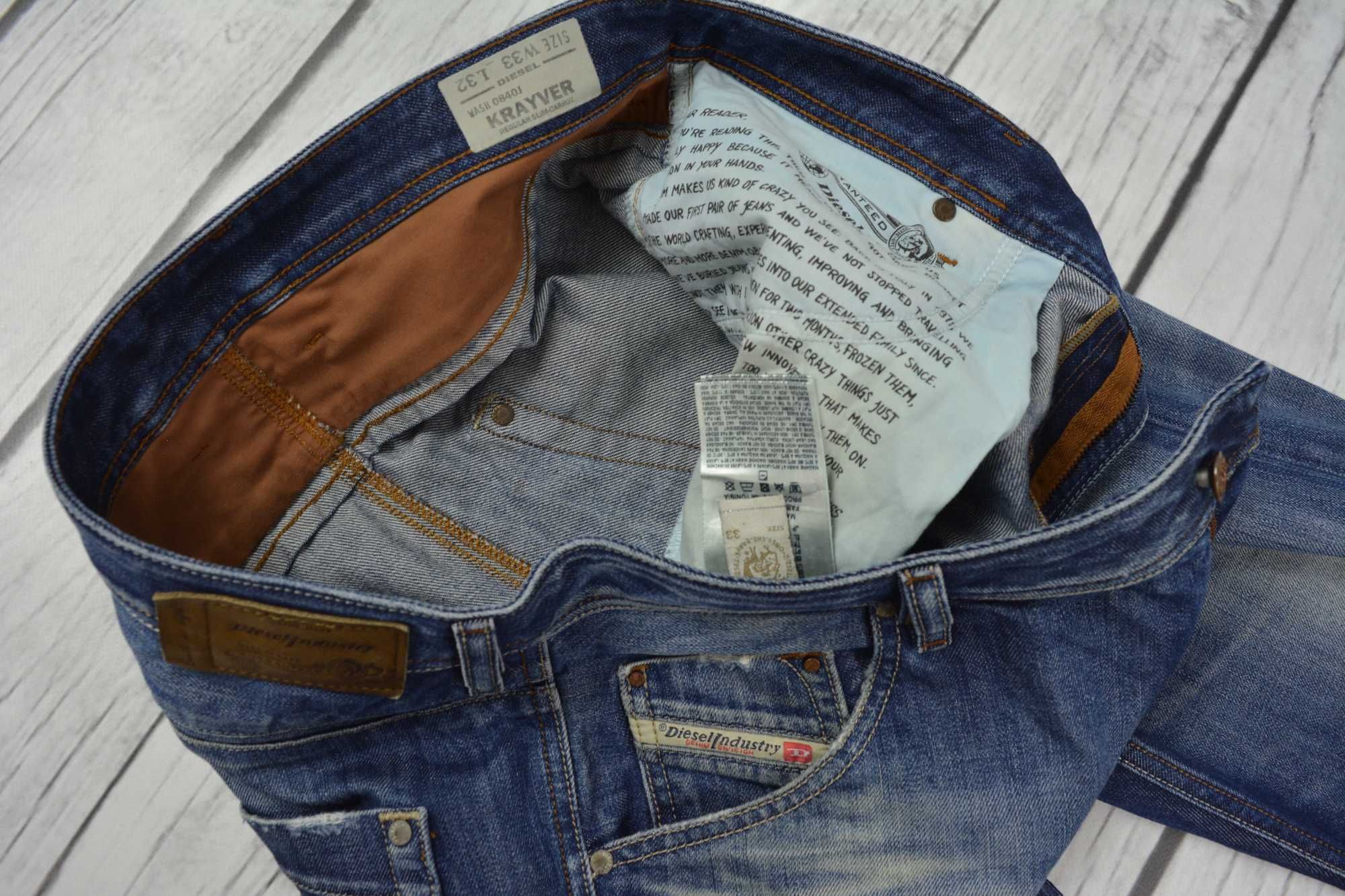 Diesel Krayver Regular Slim-Carrot Męskie Jeansy W33 L32 33/32 pas:94