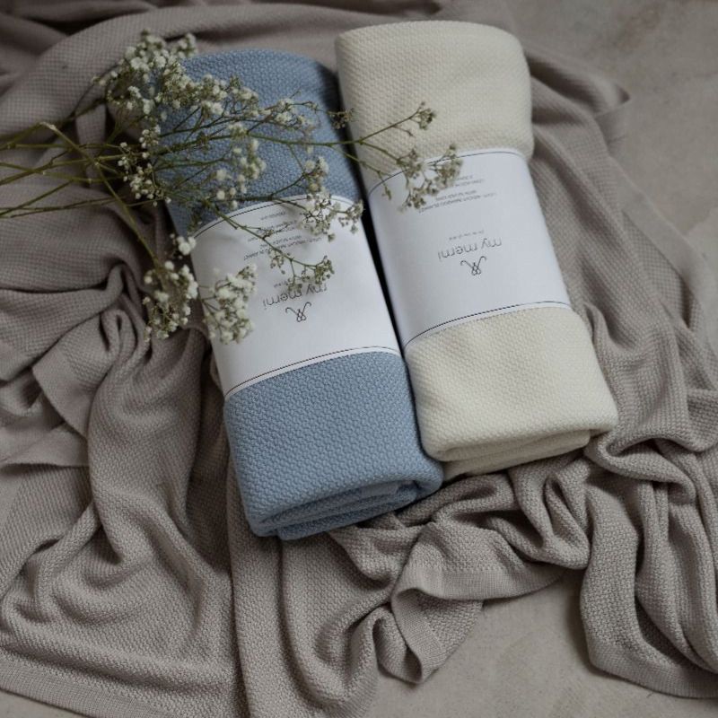 Bambusowy otulacz z jonami srebra light grey 100x100 - My Memi