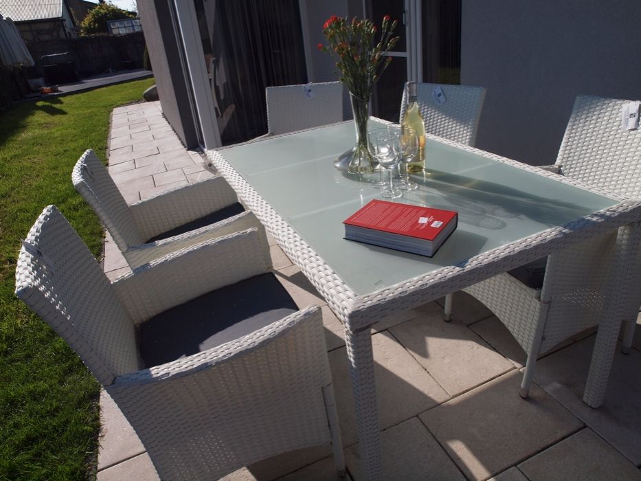 (Po) ENDO 6+1 technorattan szary, brąz, biały zestaw meble ogrodowe