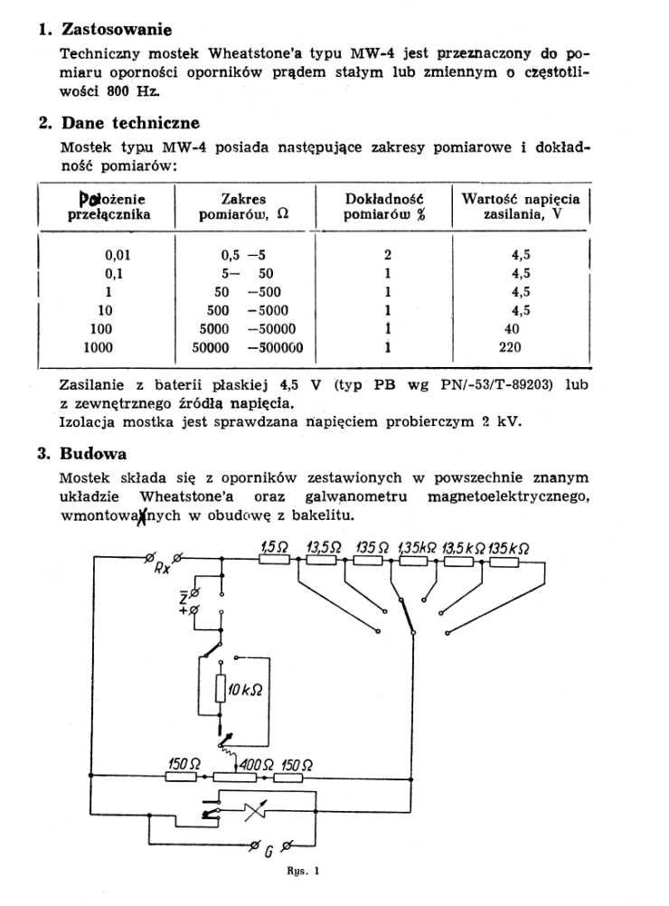 Mostek Wheatstone’a MW-4