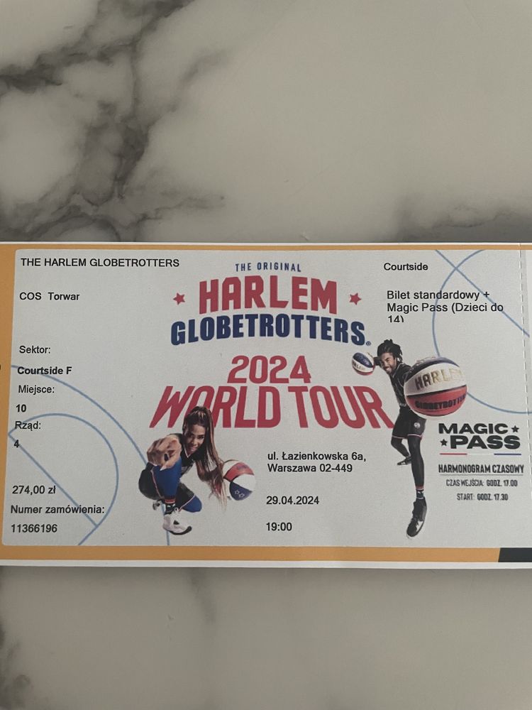 Bilety na HARLEM globetrotters 2024 torwar