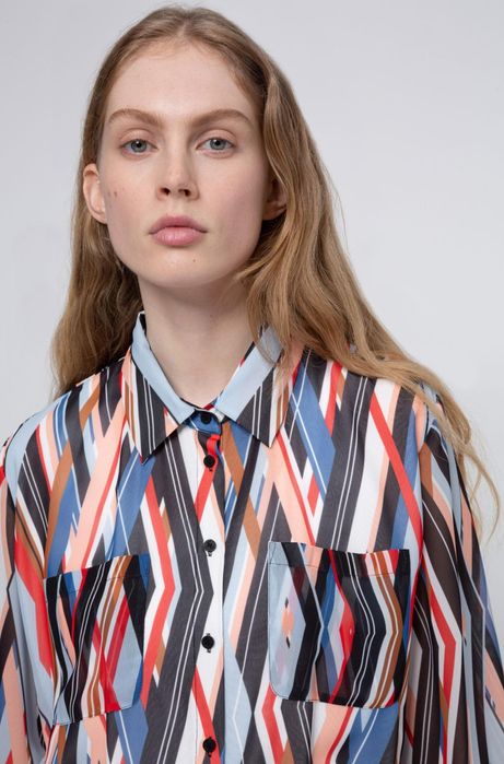 Плаття-сорочка із зигзагоподібним принтом Hugo Boss