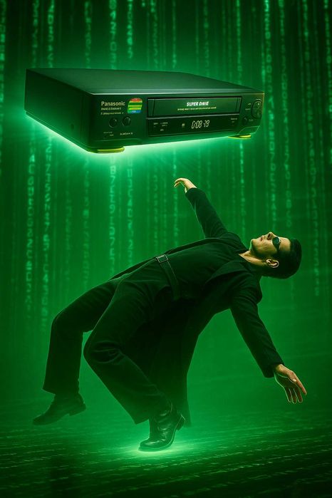 Трилогія Матриця на касетах VHS + відеомагнітофон Panasonic NV-SD320