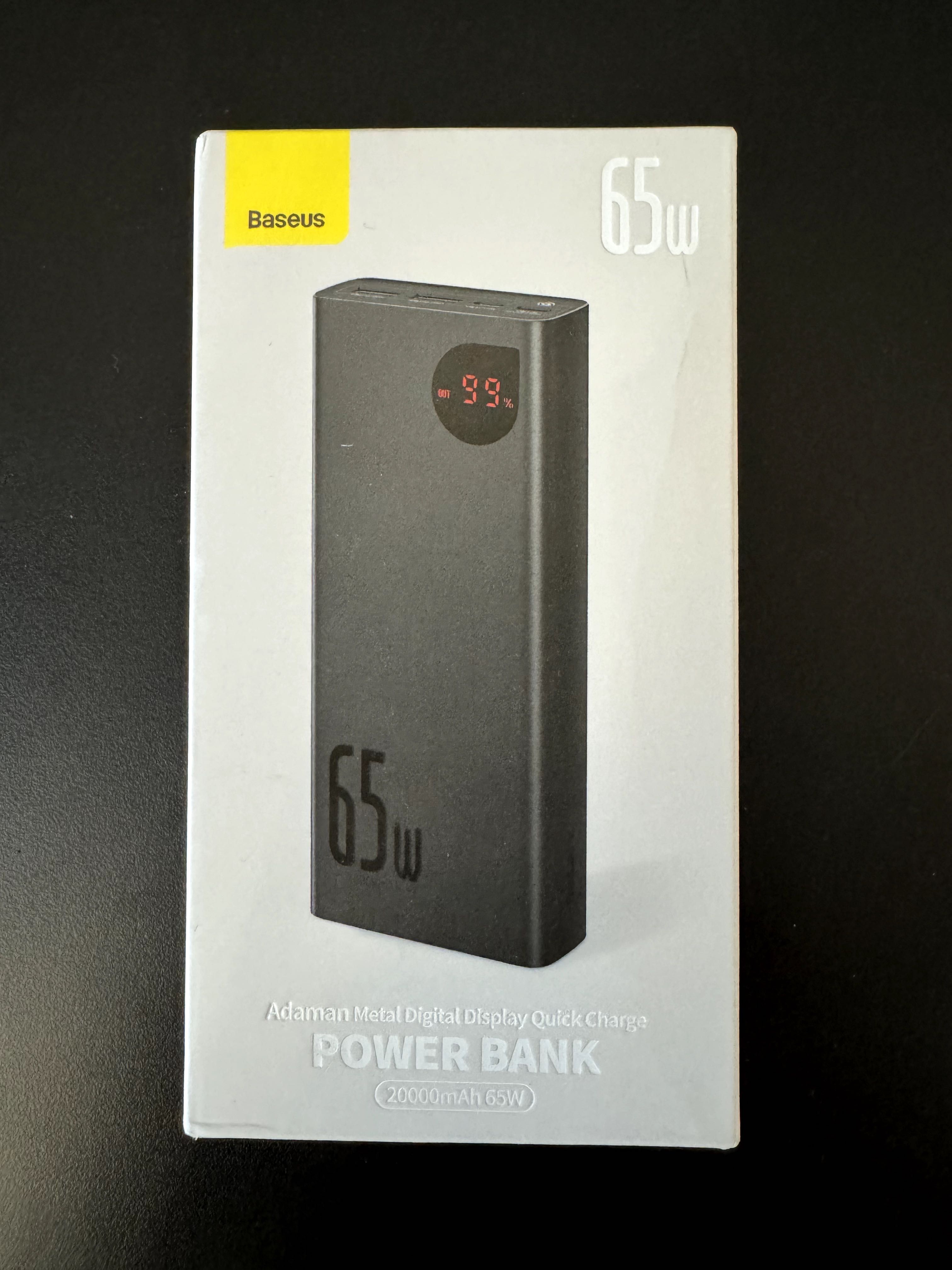 Павербанк Baseus Power Bank 65W 20000mAh чорний