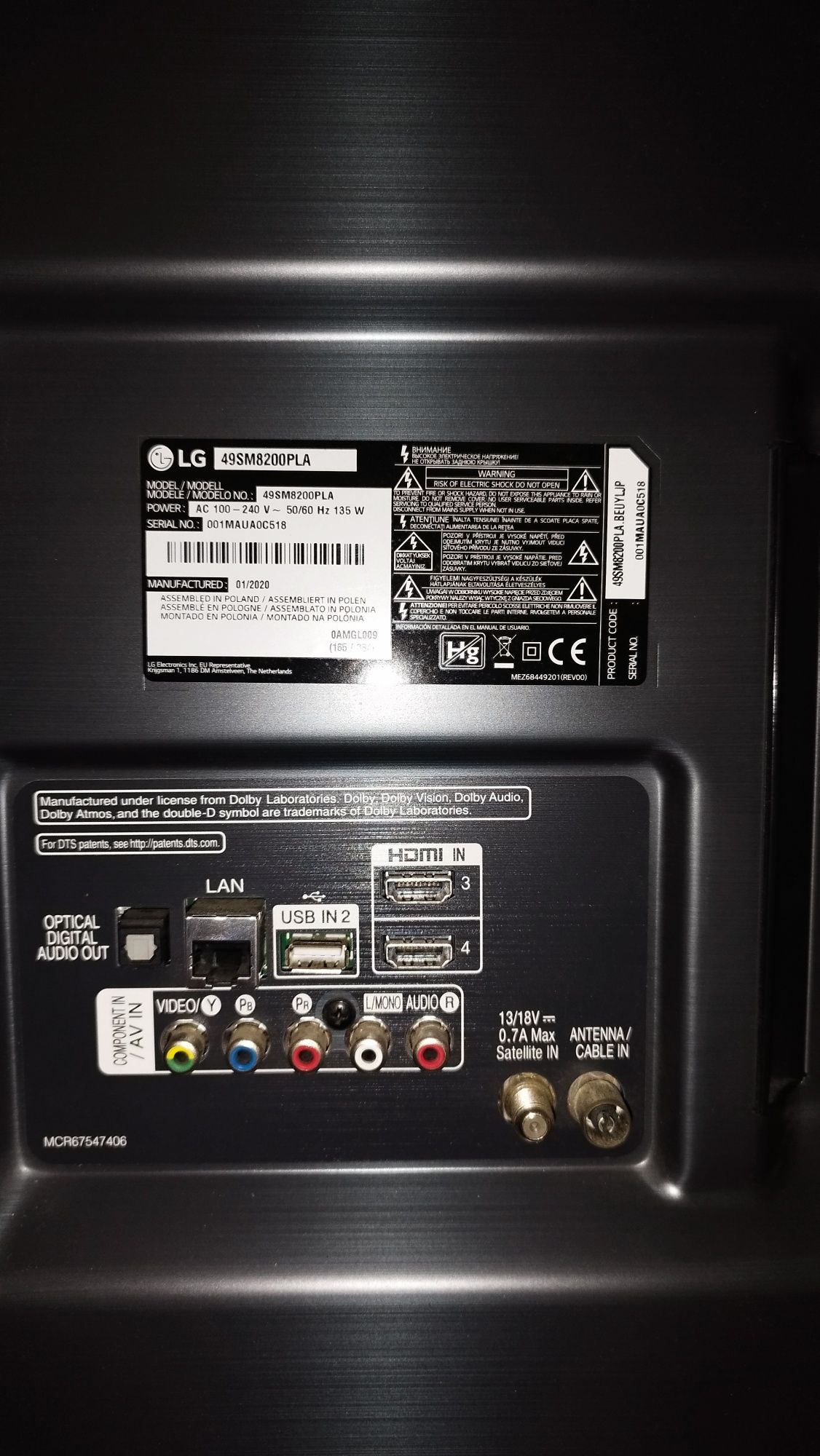 Televisão LG Nanocell 49" 4k
