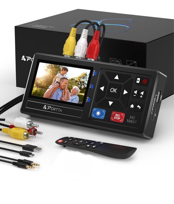 Konwerter VHS na format cyfrowy Portta z pilotem