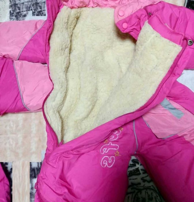 Зимний комбинезон-трансформер  68 и74 см на овчине 3-6 и 6-9 месяцев