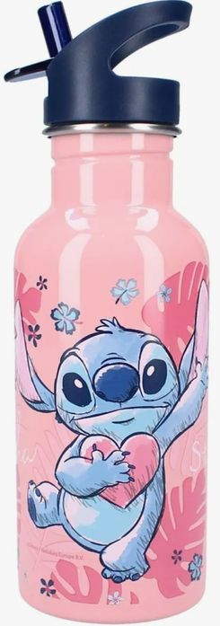 DISNEY Stitch stalowy bidon, różowa butelka z ustnikiem