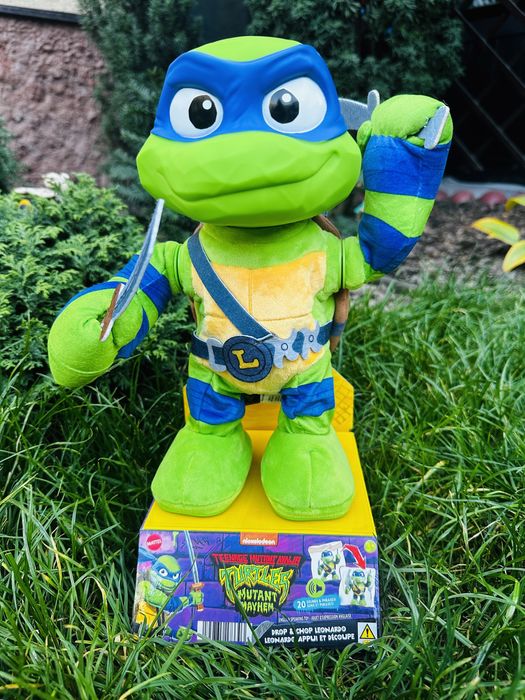 Leonardo плюшевая игрушка Черепашки ниндзя движение, 20 звуков!