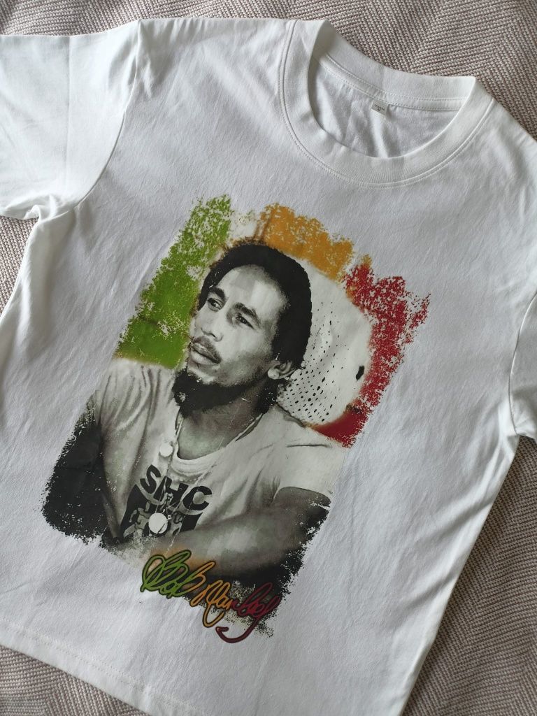 Koszulka Bob Marley One Love y2k aesthetic reggae weed tees