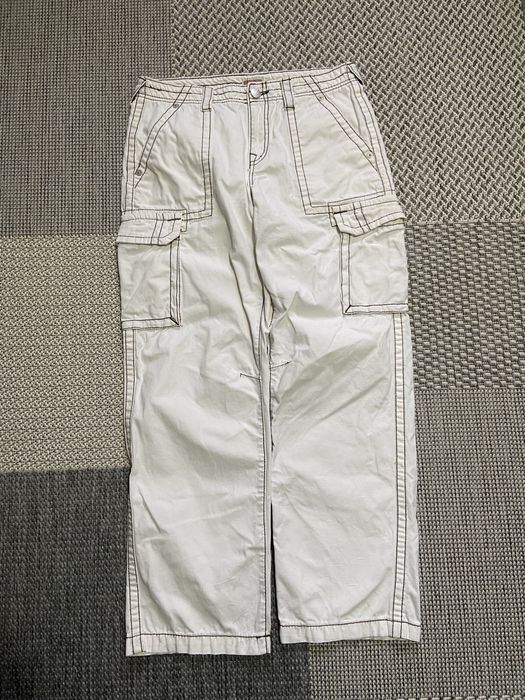 True religion white cargo military pants