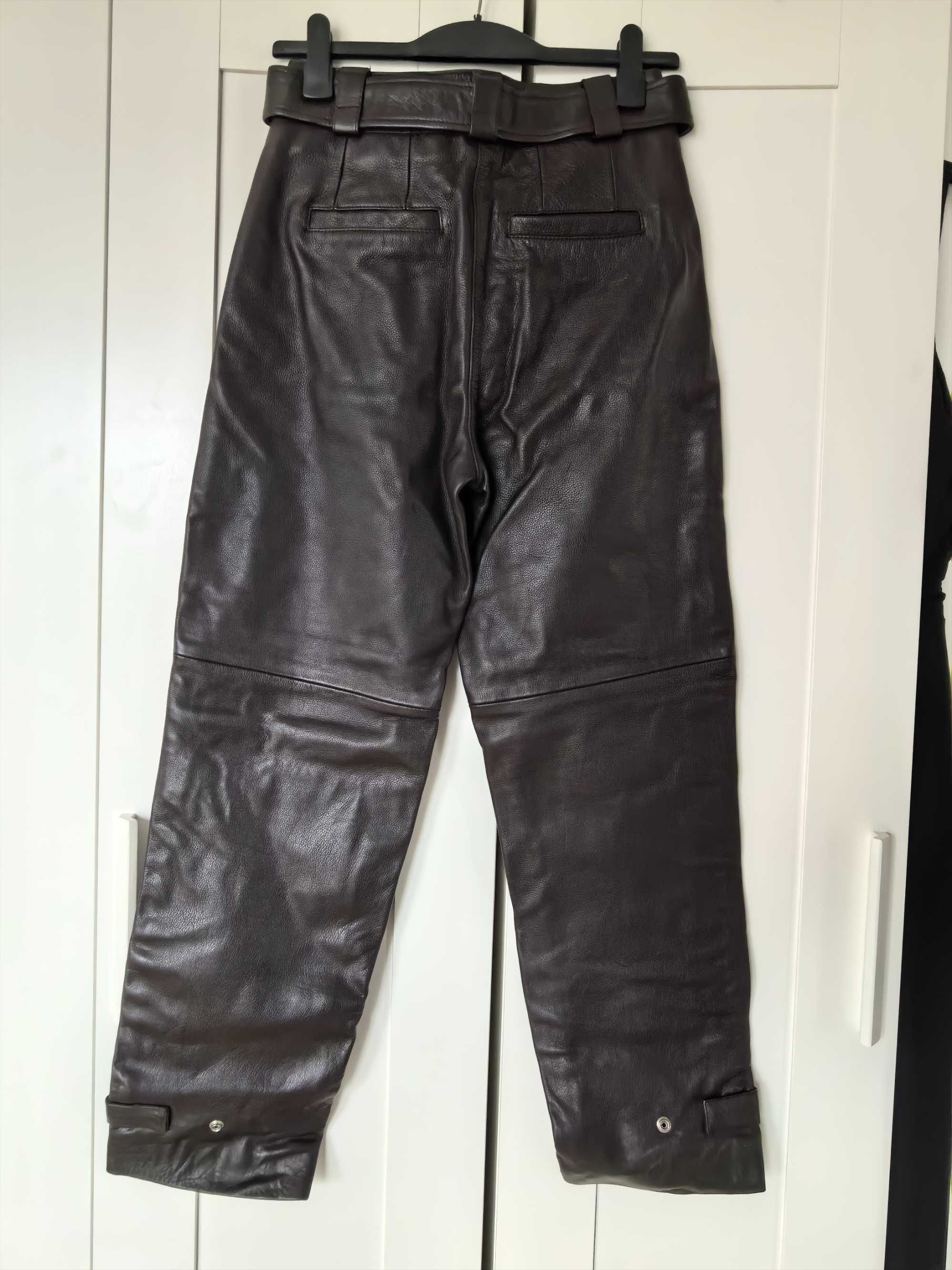 Spodnie skórzane rozmiar 40 100% skóra motocyklowe spodnie damskie