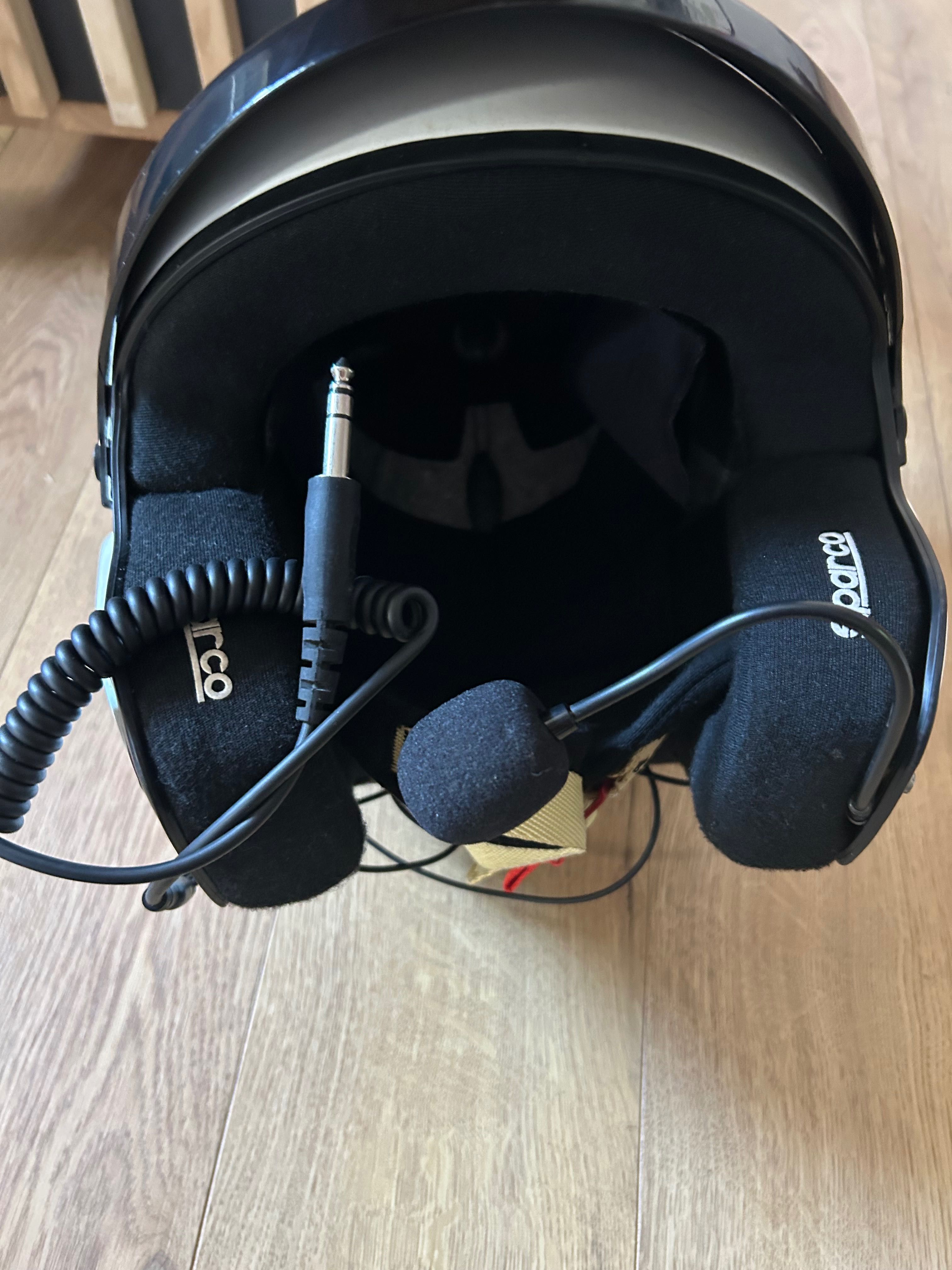 Kask rajdowy SPARCO PRO ,RJ-3 FIA z klipsami HANS. Okazja !