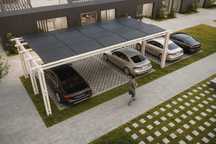 Pérgolas solares de design, para pátios, estacionamentos