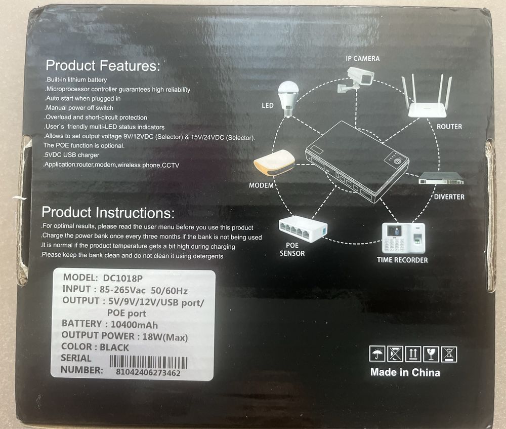 Powerbank живлення для роутера, ДБЖ, UPS