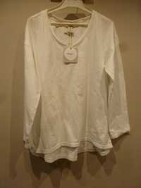 Biała, sportowa bluzka bawełniana Gioya
