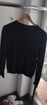 Granatowy sweter wiskozowy Zara Knit r. L z perełkami na rękawie
