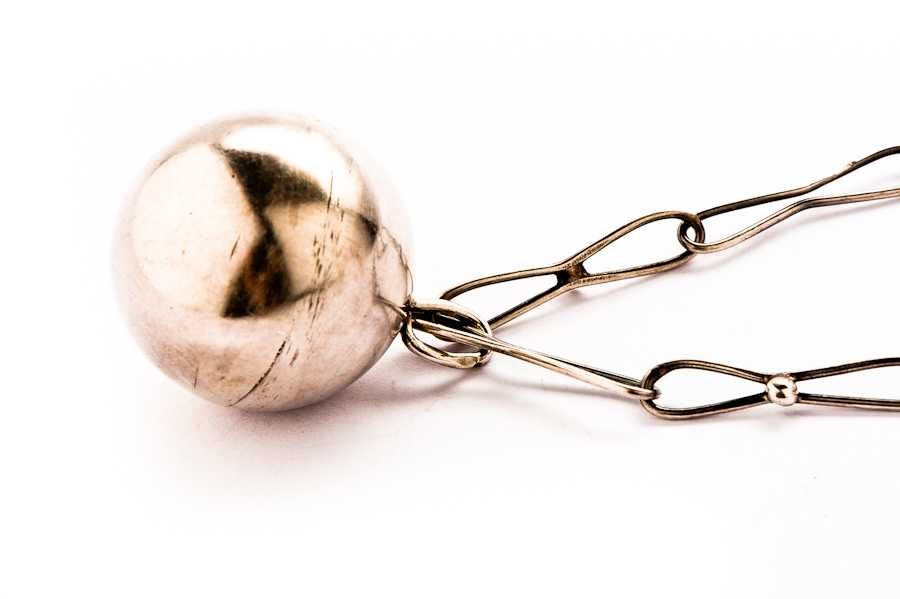 Długi Warszawski Srebrny Naszyjnik z Kulką - 19,39g - ORNO - Kraków