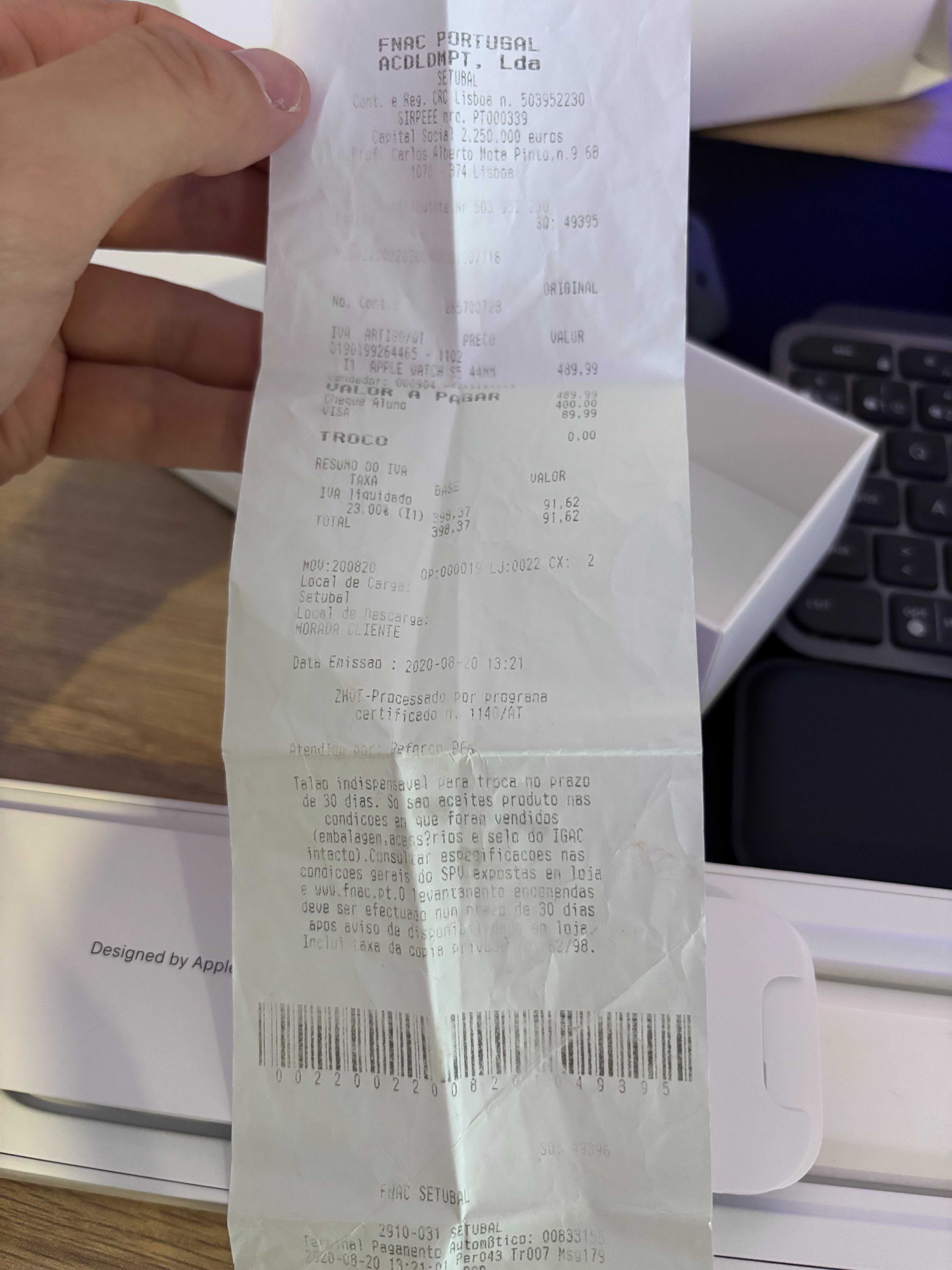 Apple Watch Series 5 44mm c/ caixa
