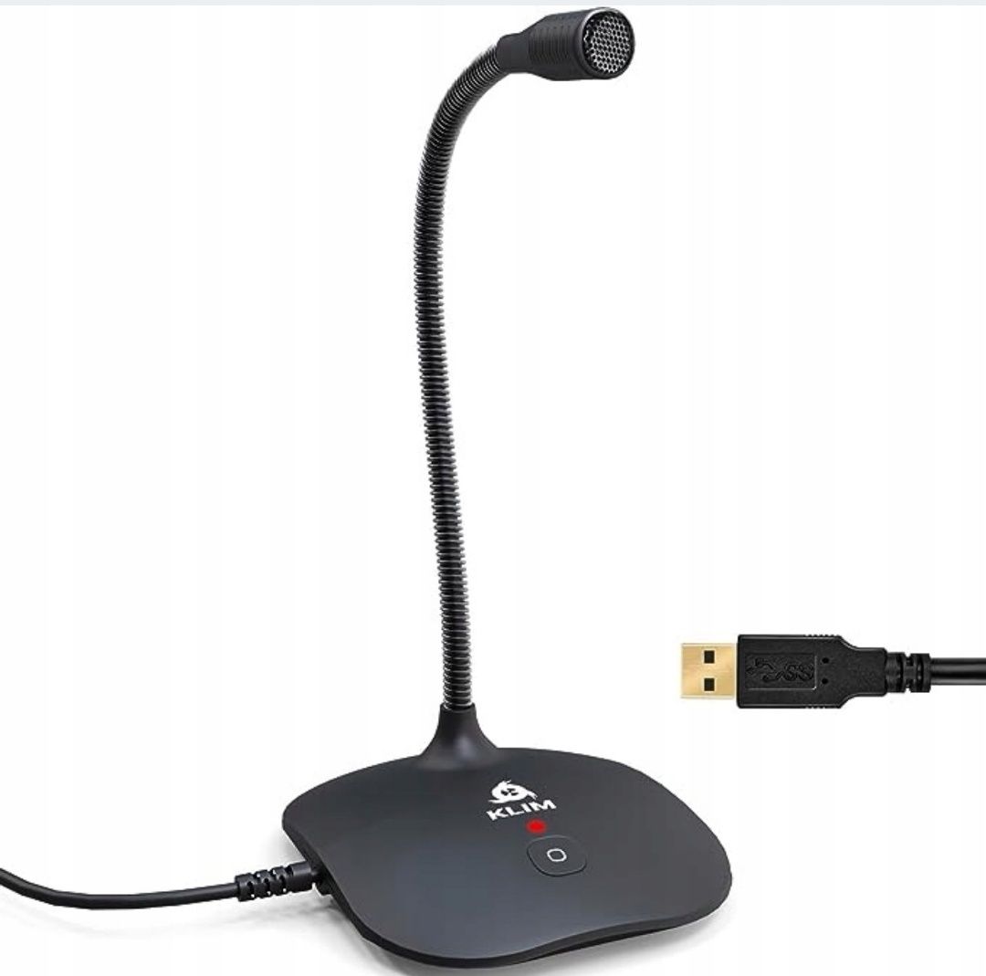 Mikrofon USB KLIM do komputera na statywie biurkowy